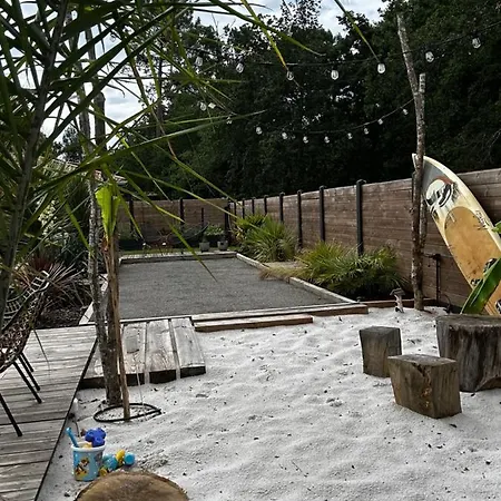 Aux Palmiers,piscine 28°,petanque,coeur Bassin Ferienhaus *